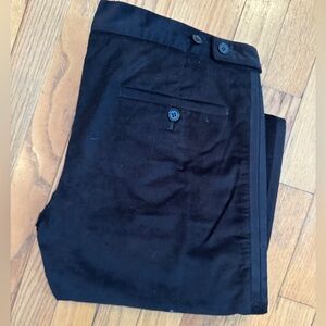 Calvin Klein Collection Black Velvet Pants Satin Seam Detail Size 30